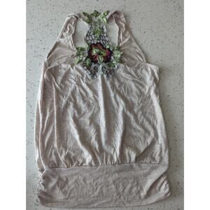 Bongo | Racer Back Floral Detail Tank | XL